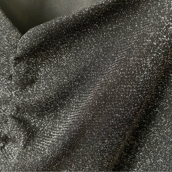 IN EVERY STORY Black Shimmer Top Blouse Sheer Sleeves Glitter Sparkle Plus Size - Picture 6 of 10